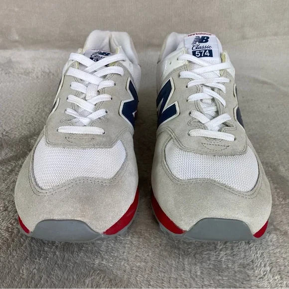 New Balance Classic 574 Shoes Mens Size 12 Gray White Suede Running Sneakers - Picture 5 of 12